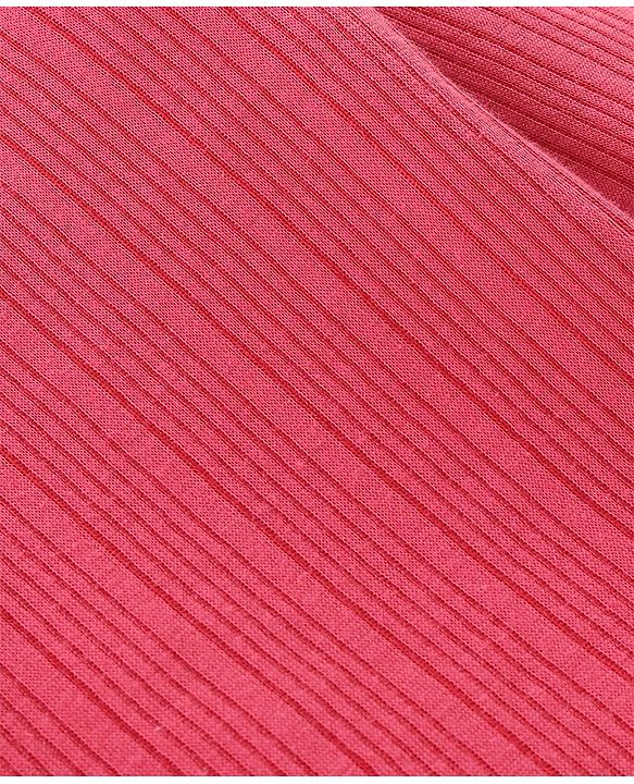 Babyhug Cotton Full Sleeves Solid Thermal Vest- Coral