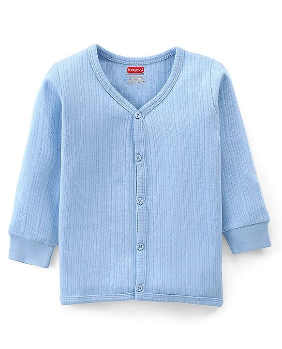 Babyhug Full Sleeves Solid Thermal Vest - Blue