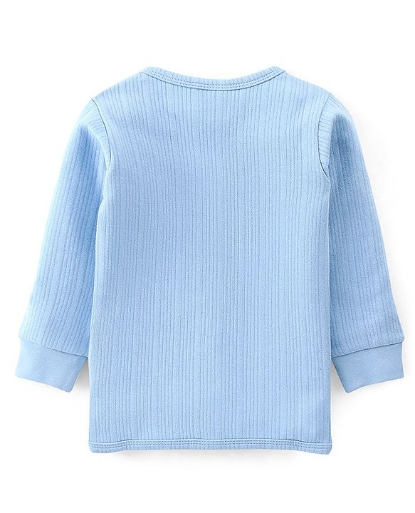 Babyhug Full Sleeves Solid Thermal Vest - Blue