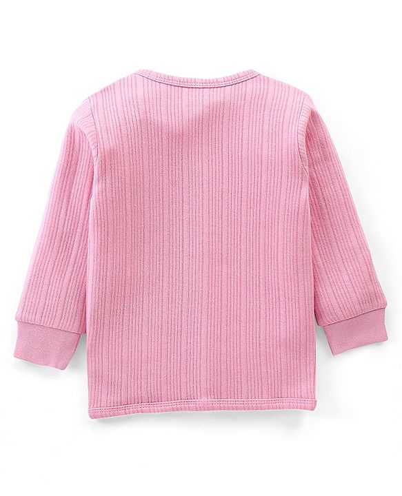 Babyhug Cotton Full Sleeves Thermal Vest Solid Colour - Pink