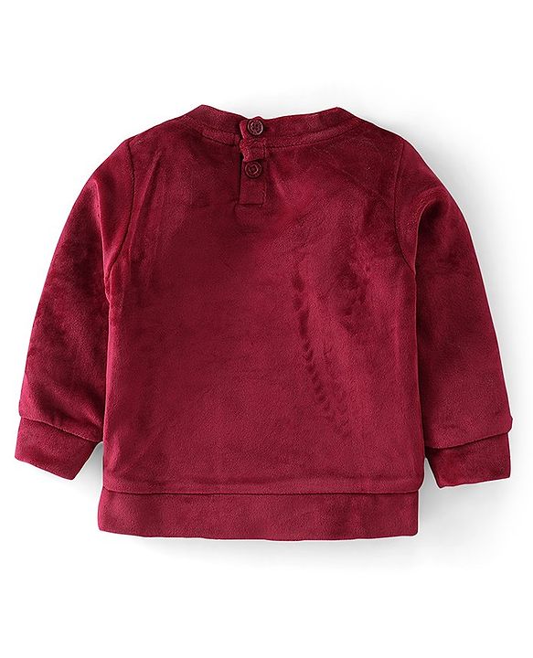 Babyhug Full Sleeves Winter Wear Set Mini Influences Print - Maroon