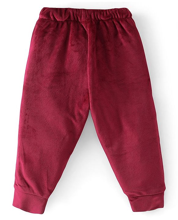 Babyhug Full Sleeves Winter Wear Set Mini Influences Print - Maroon