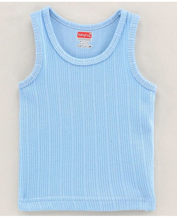 Babyhug Sleeveless Thermal Vest Solid Colour - Blue