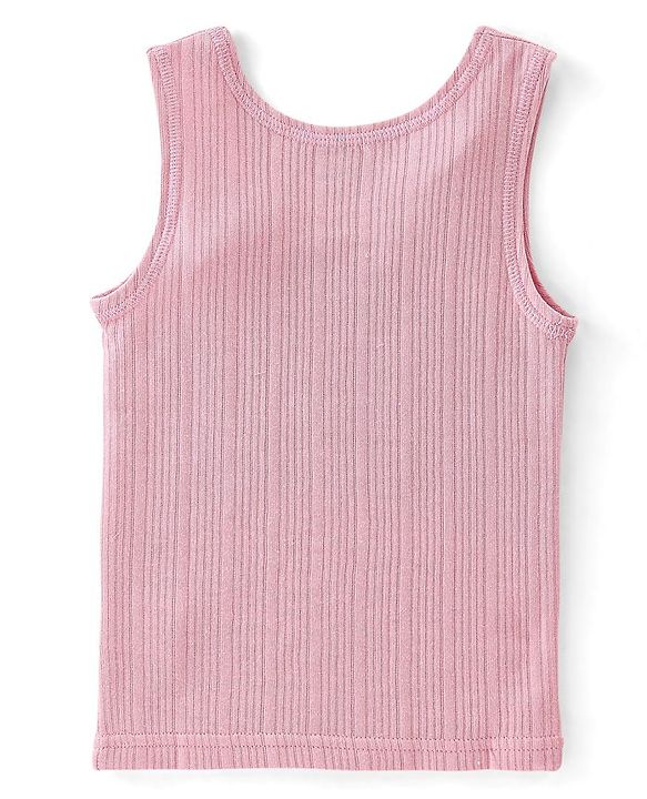 Babyhug Sleeveless Solid Thermal Vest - Pink