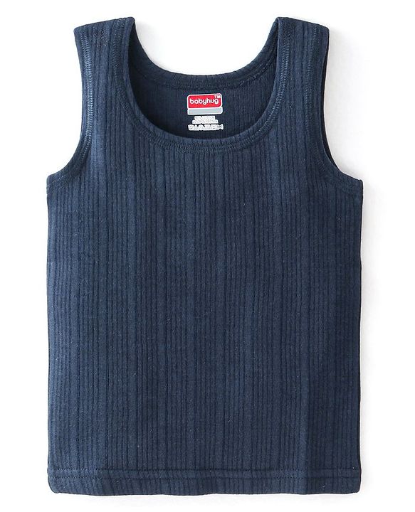 Babyhug Sleeveless Thermal Vest Solid Colour - Blue