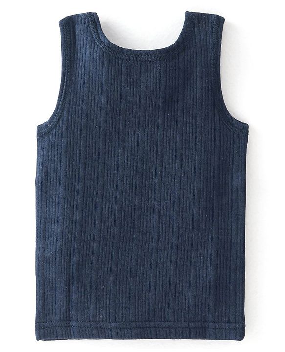 Babyhug Sleeveless Thermal Vest Solid Colour - Blue