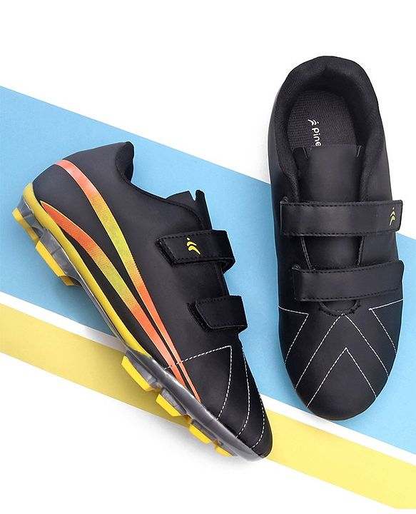 Pine Active Velcro Closure Soccer Shoes - Black