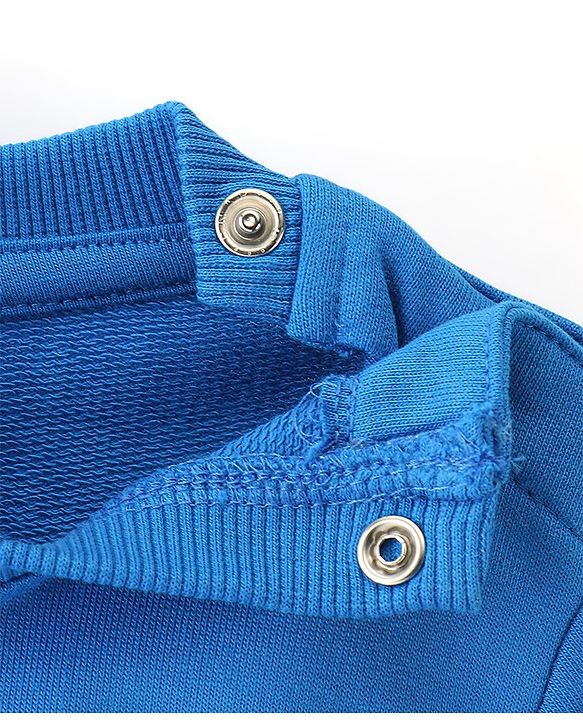 Babyhug Cotton Knit Full Sleeves Sweatshirt with Graphics  - Blue
