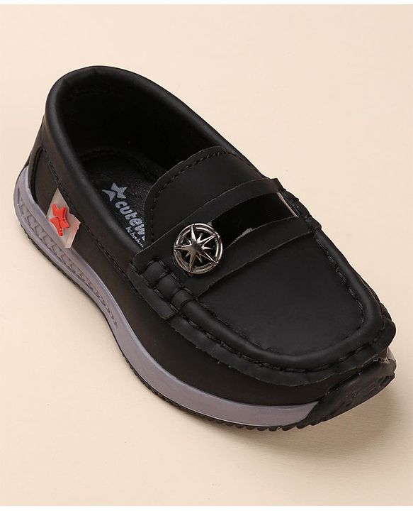 Cute Walk by Babyhug Slip On Formal Wear Shoes - Black