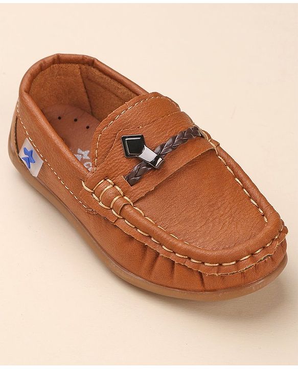 Cute Walk by Babyhug Formal & Partywear Slip On Shoes - Tan Brown