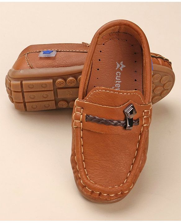 Cute Walk by Babyhug Formal & Partywear Slip On Shoes - Tan Brown