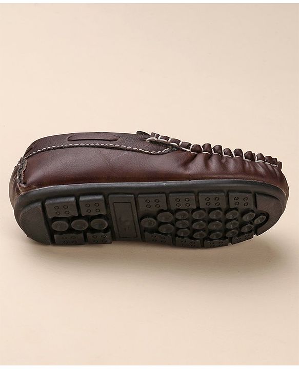 Cute Walk by Babyhug Formal & Partywear Slip On Hand Stitched Design Shoes - Brown