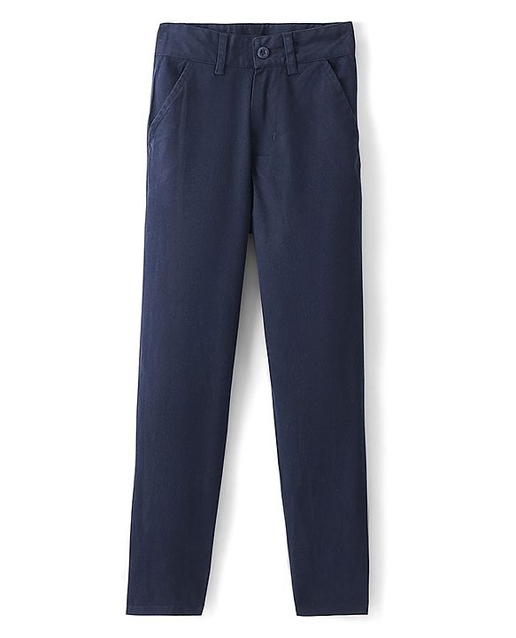 Pine Kids Full Length Cotton Elastane Trouser - Navy Blue