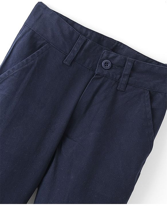 Pine Kids Full Length Cotton Elastane Trouser - Navy Blue