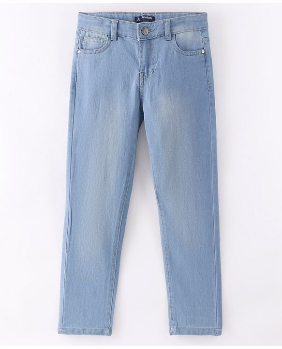 Pine Kids Ankle Length Washed Jeans - Ice Blue