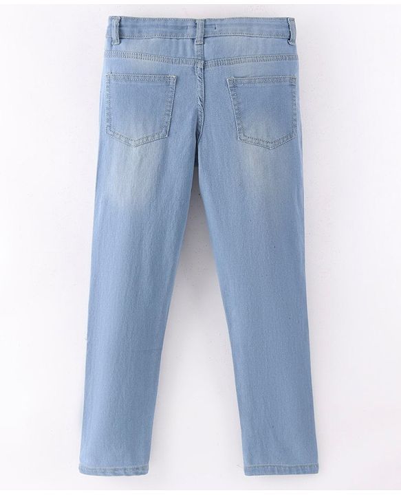 Pine Kids Ankle Length Washed Jeans - Ice Blue