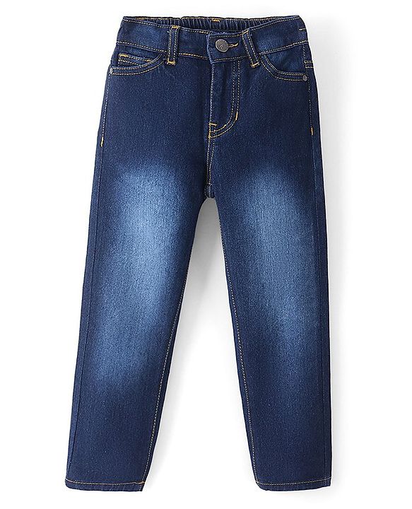 Pine Kids Ankle Length Washed Denim Jeans - Dark Blue