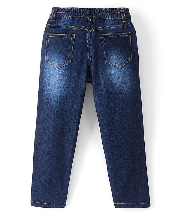 Pine Kids Ankle Length Washed Denim Jeans - Dark Blue