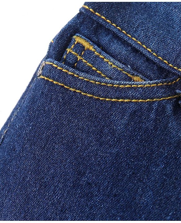 Pine Kids Ankle Length Washed Denim Jeans - Dark Blue
