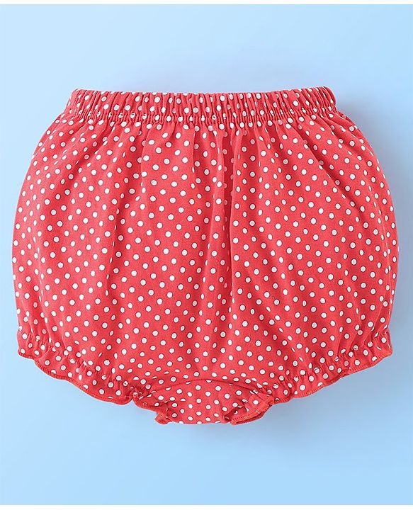 Babyhug Cotton Bloomers Polka Dots & Fruits Printed Pack of 3 - Multicolour