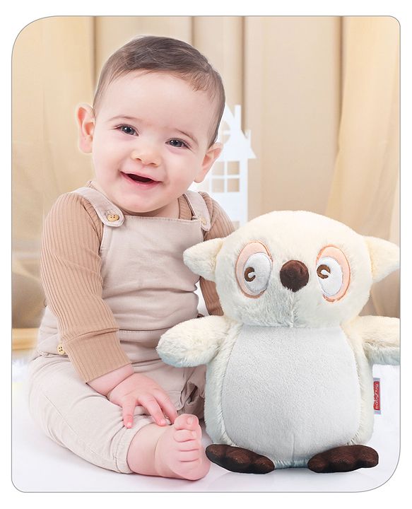 Babyhug Owl Soft Toy Cream- Height 31 cm