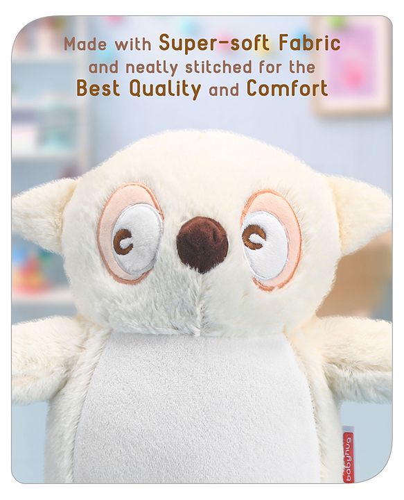 Babyhug Owl Soft Toy Cream- Height 31 cm
