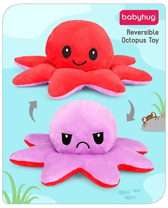 Babyhug 11 cm Reversible Octopus Soft Toy Purple & Pink