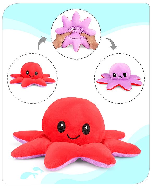 Babyhug 11 cm Reversible Octopus Soft Toy Purple & Pink