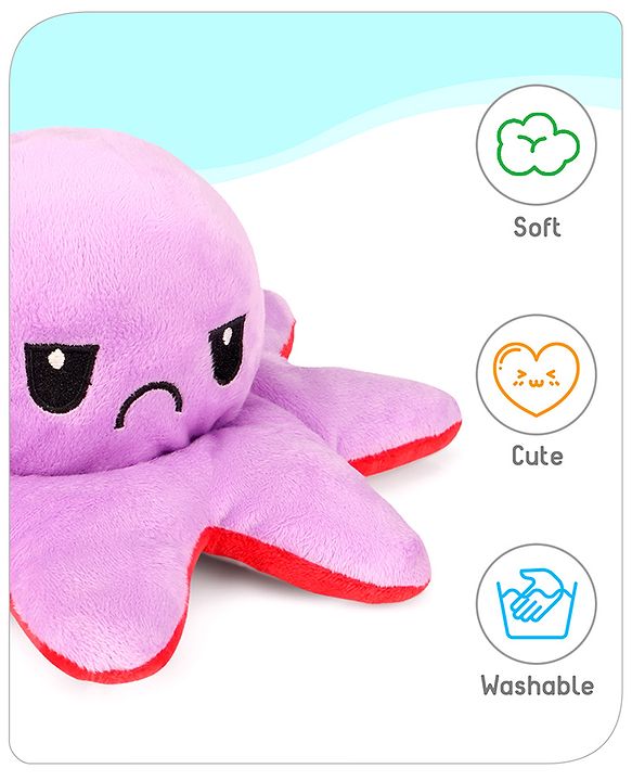 Babyhug 11 cm Reversible Octopus Soft Toy Purple & Pink