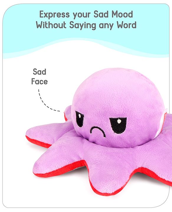 Babyhug 11 cm Reversible Octopus Soft Toy Purple & Pink