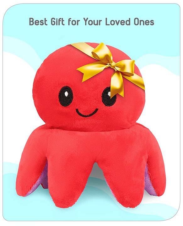 Babyhug 11 cm Reversible Octopus Soft Toy Purple & Pink