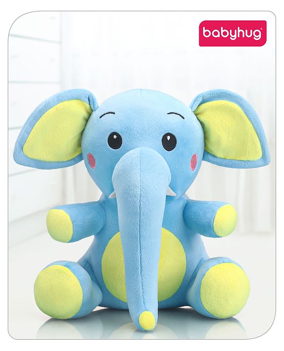 Babyhug Baby Elephant Soft Toy Blue-Height 27 cm