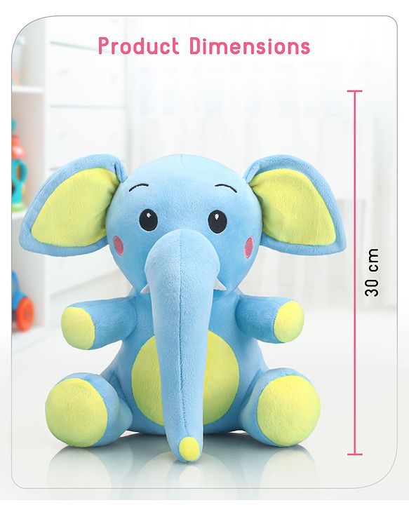 Babyhug Baby Elephant Soft Toy Blue-Height 27 cm