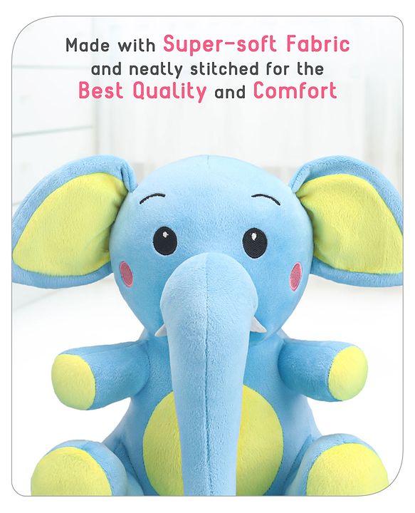 Babyhug Baby Elephant Soft Toy Blue-Height 27 cm