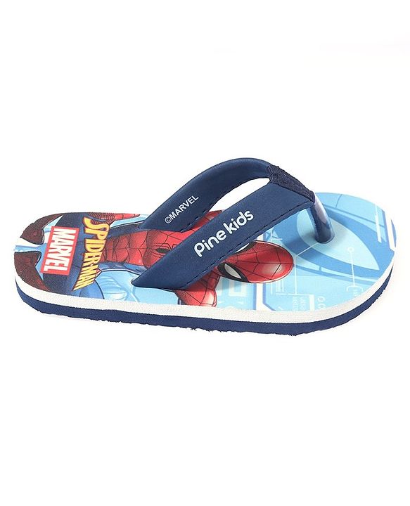 Pine Kids Spider Man Printed Slip On Flip Flop - Blue