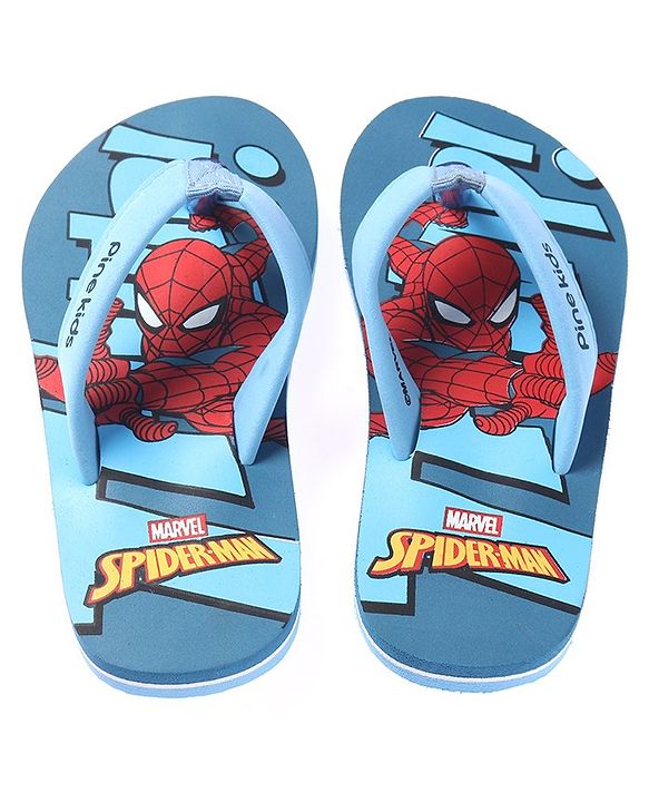 Pine Kids Slip On Style Flip Flops Spider Man Print - Blue