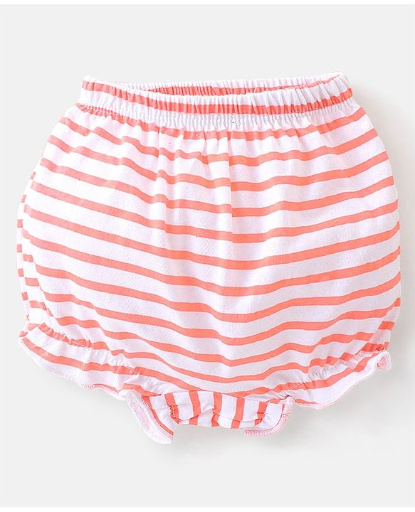 Babyhug Cotton Knit Bloomers Floral & Stripes Print Pack of 5 - Multicolor