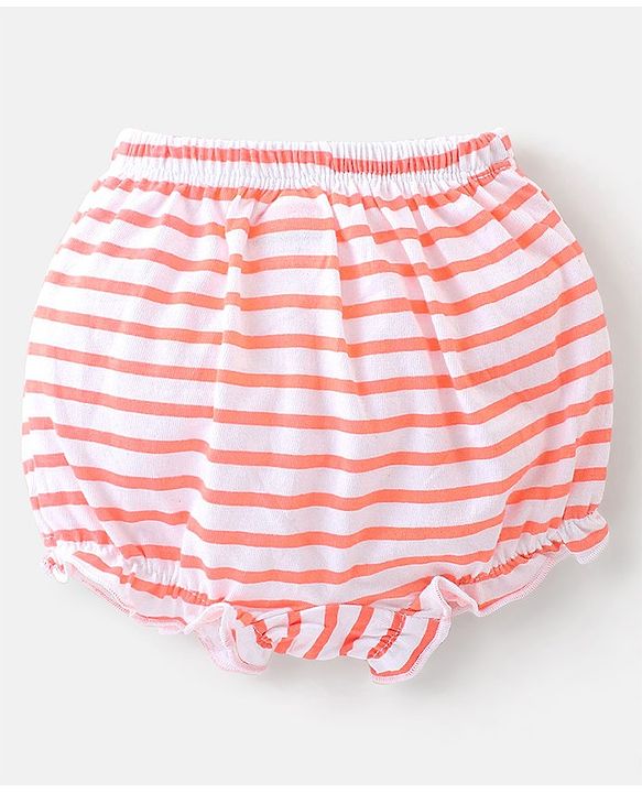 Babyhug Cotton Knit Bloomers Floral & Stripes Print Pack of 5 - Multicolor
