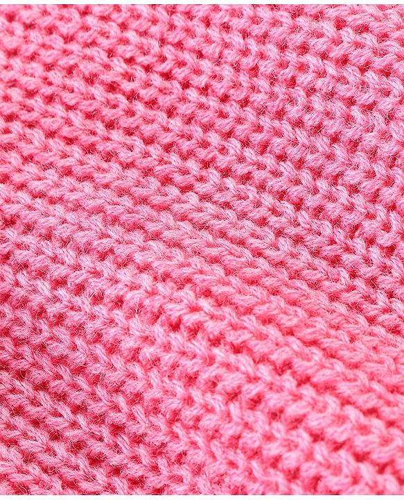 Babyhug Knit Full Sleeves Solid Color Shrug - Dark Pink