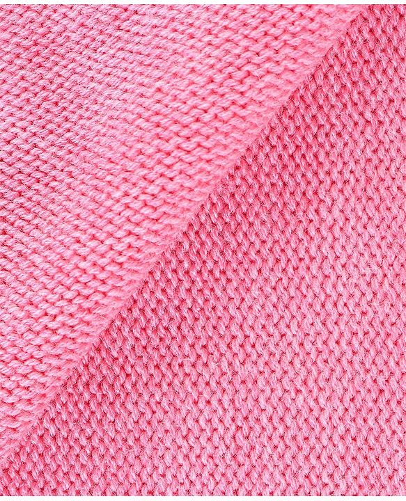 Babyhug Knit Full Sleeves Solid Color Shrug - Dark Pink