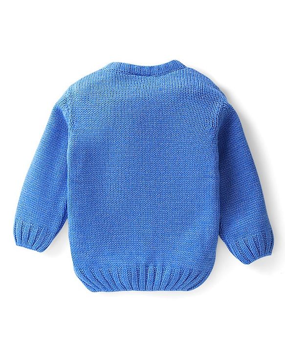 Babyhug Knit Full Sleeves Pullover Cable Knit Design - Blue