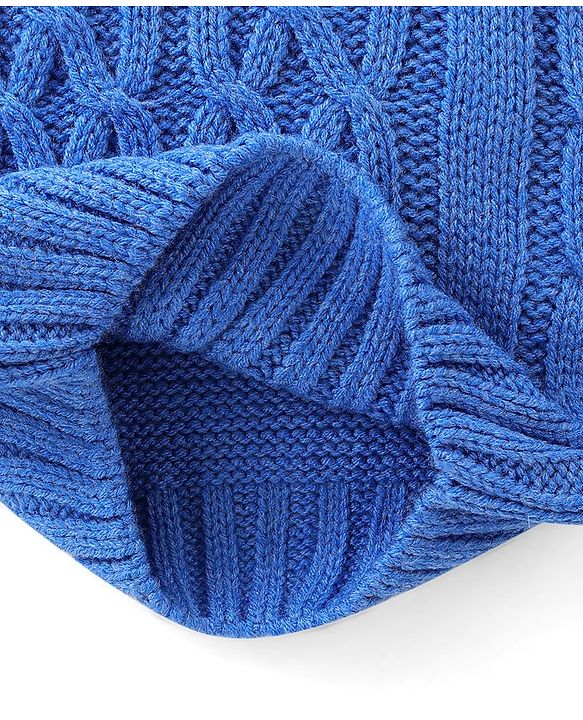 Babyhug Knit Full Sleeves Pullover Cable Knit Design - Blue