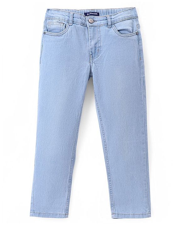 Pine Kids Denim Full Length Adjustable Elasticated Slim Fit Jeans - Ice Blue