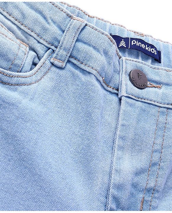Pine Kids Denim Full Length Adjustable Elasticated Slim Fit Jeans - Ice Blue