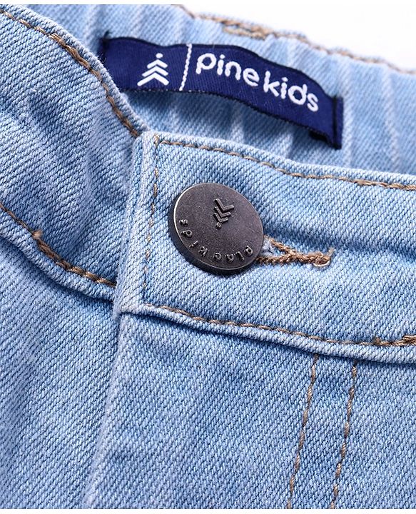 Pine Kids Denim Full Length Adjustable Elasticated Slim Fit Jeans - Ice Blue