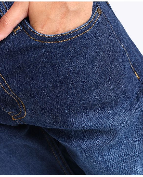 Pine Kids Cotton Rich Strechable Jeans with Adjustable Waist  - Dark Blue