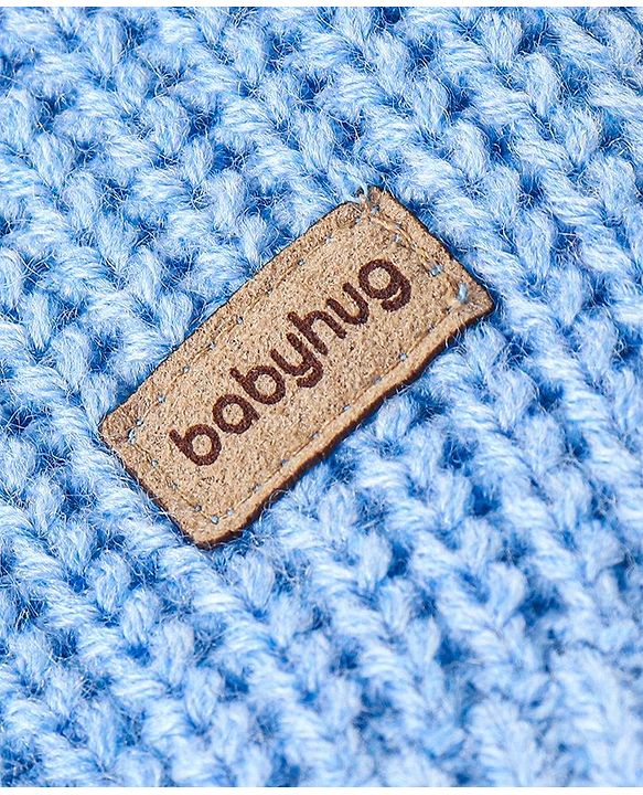 Babyhug Knit Full Sleeves Sweater With Cable Knit Design - Blue