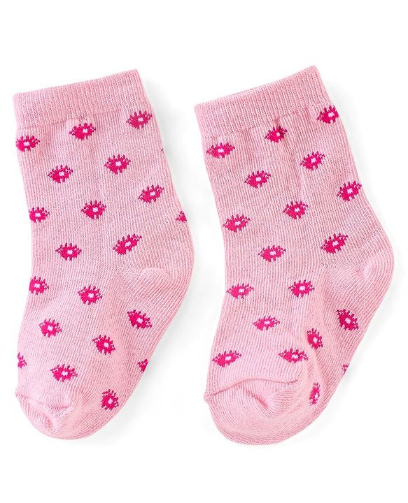 Cutewalk By Babyhug Anti Bacterial Ankle Length Socks Cat Print Pack Of 3 - Pink & Violet