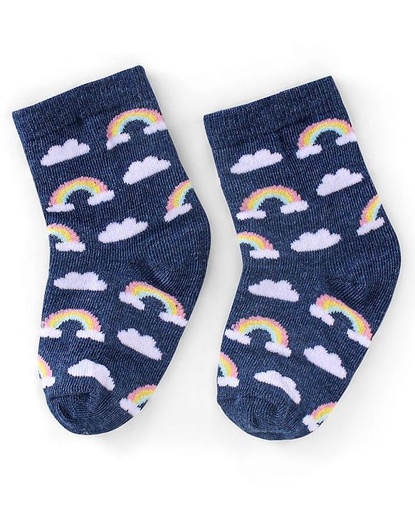 Cutewalk By Babyhug Anti Bacterial Ankle Length Socks Unicorn & Cloud Print Pack Of 3 - Pink & Blue