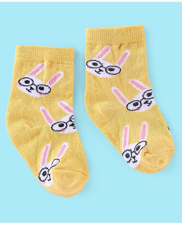 Cute Walk by Babyhug Non Terry Anti Bacterial Ankle Length Socks Kitty Design Pack of 3 - Pink White & Yellow